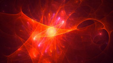 Soyut fraktal ışık arkaplanı 3 boyutlu oluşturuluyor