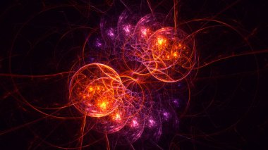 Soyut fraktal ışık arkaplanı 3 boyutlu oluşturuluyor