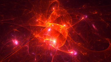 Soyut fraktal ışık arkaplanı 3 boyutlu oluşturuluyor