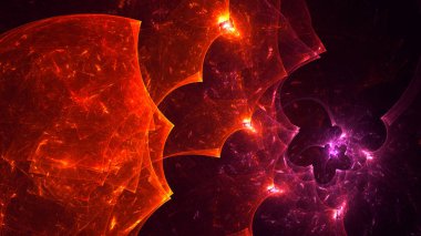 Soyut fraktal ışık arkaplanı 3 boyutlu oluşturuluyor