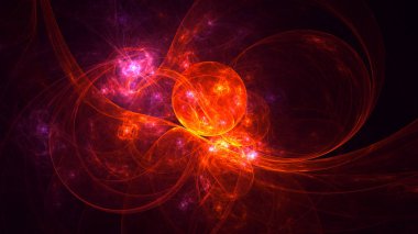 Soyut fraktal ışık arkaplanı 3 boyutlu oluşturuluyor