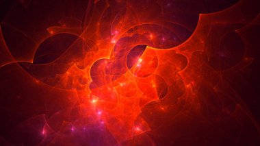 Soyut fraktal ışık arkaplanı 3 boyutlu oluşturuluyor