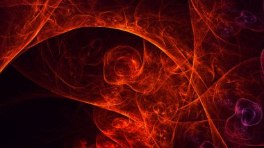 Soyut fraktal ışık arkaplanı 3 boyutlu oluşturuluyor