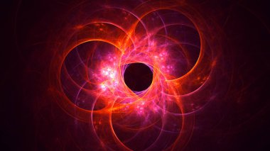 Soyut fraktal ışık arkaplanı 3 boyutlu oluşturuluyor