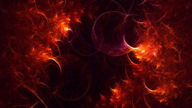 Soyut fraktal ışık arkaplanı 3 boyutlu oluşturuluyor