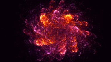 Soyut fraktal ışık arkaplanı 3 boyutlu oluşturuluyor