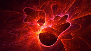 Soyut fraktal ışık arkaplanı 3 boyutlu oluşturuluyor