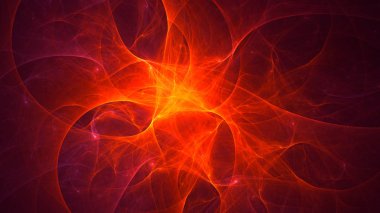 Soyut fraktal ışık arkaplanı 3 boyutlu oluşturuluyor
