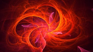 Soyut fraktal ışık arkaplanı 3 boyutlu oluşturuluyor