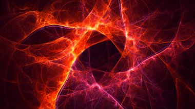 Soyut fraktal ışık arkaplanı 3 boyutlu oluşturuluyor