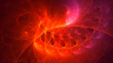 Soyut fraktal ışık arkaplanı 3 boyutlu oluşturuluyor