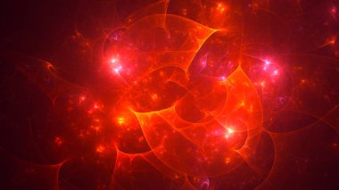 Soyut fraktal ışık arkaplanı 3 boyutlu oluşturuluyor