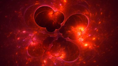 Soyut fraktal ışık arkaplanı 3 boyutlu oluşturuluyor