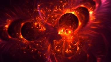 Soyut fraktal ışık arkaplanı 3 boyutlu oluşturuluyor