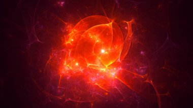 Soyut fraktal ışık arkaplanı 3 boyutlu oluşturuluyor