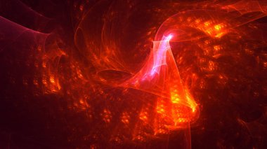 Soyut fraktal ışık arkaplanı 3 boyutlu oluşturuluyor