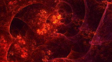 Soyut fraktal ışık arkaplanı 3 boyutlu oluşturuluyor