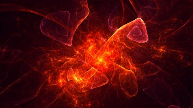 Soyut fraktal ışık arkaplanı 3 boyutlu oluşturuluyor