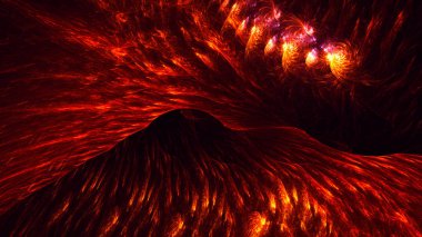 Soyut fraktal ışık arkaplanı 3 boyutlu oluşturuluyor