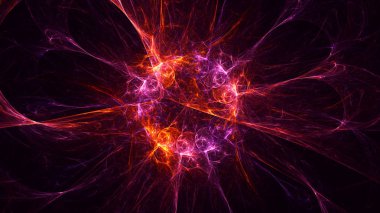 Soyut fraktal ışık arkaplanı 3 boyutlu oluşturuluyor