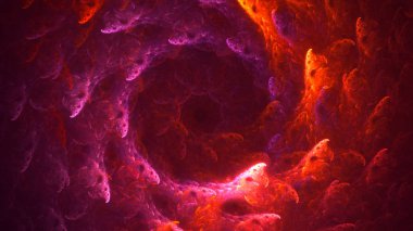 Soyut fraktal ışık arkaplanı 3 boyutlu oluşturuluyor