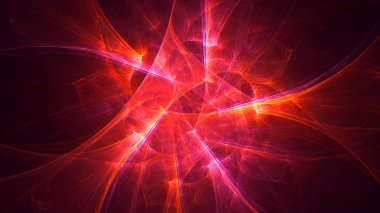 Soyut fraktal ışık arkaplanı 3 boyutlu oluşturuluyor