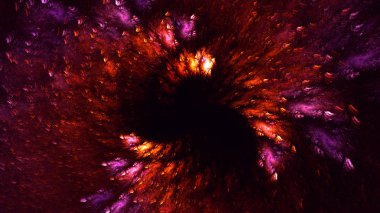 Soyut fraktal ışık arkaplanı 3 boyutlu oluşturuluyor