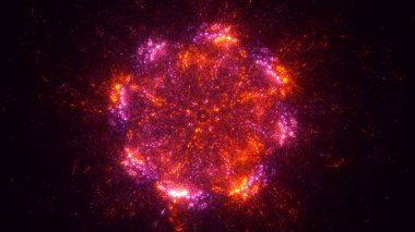 Soyut fraktal ışık arkaplanı 3 boyutlu oluşturuluyor