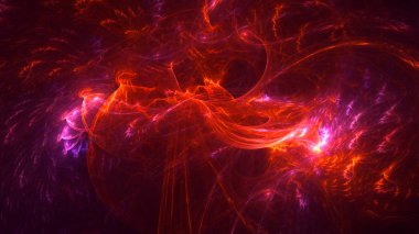 Soyut fraktal ışık arkaplanı 3 boyutlu oluşturuluyor