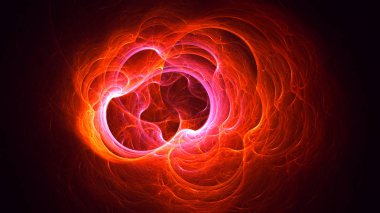 Soyut fraktal ışık arkaplanı 3 boyutlu oluşturuluyor