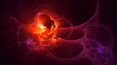 Soyut fraktal ışık arkaplanı 3 boyutlu oluşturuluyor