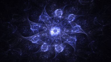 Soyut fraktal ışık arkaplanı 3 boyutlu oluşturuluyor