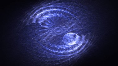 Soyut fraktal ışık arkaplanı 3 boyutlu oluşturuluyor