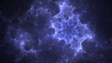 Soyut fraktal ışık arkaplanı 3 boyutlu oluşturuluyor