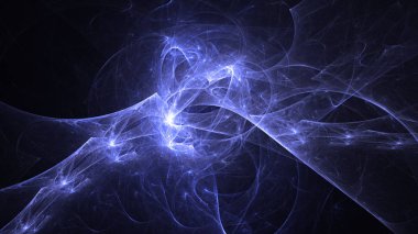 Soyut fraktal ışık arkaplanı 3 boyutlu oluşturuluyor