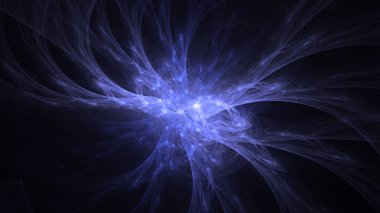 Soyut fraktal ışık arkaplanı 3 boyutlu oluşturuluyor