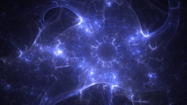 Soyut fraktal ışık arkaplanı 3 boyutlu oluşturuluyor