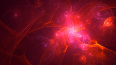 Soyut fraktal ışık arkaplanı 3 boyutlu oluşturuluyor