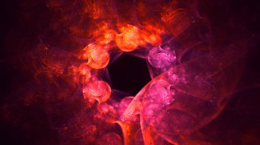 Soyut fraktal ışık arkaplanı 3 boyutlu oluşturuluyor