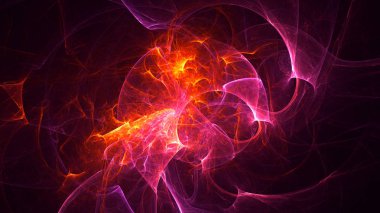 Soyut fraktal ışık arkaplanı 3 boyutlu oluşturuluyor