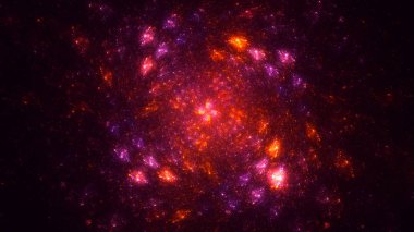 Soyut fraktal ışık arkaplanı 3 boyutlu oluşturuluyor