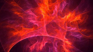 Soyut fraktal ışık arkaplanı 3 boyutlu oluşturuluyor