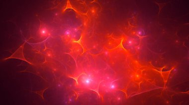 Soyut fraktal ışık arkaplanı 3 boyutlu oluşturuluyor