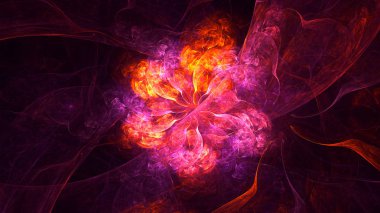 Soyut fraktal ışık arkaplanı 3 boyutlu oluşturuluyor