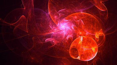 Soyut fraktal ışık arkaplanı 3 boyutlu oluşturuluyor