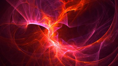 Soyut fraktal ışık arkaplanı 3 boyutlu oluşturuluyor