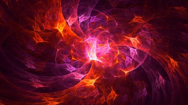 Soyut fraktal ışık arkaplanı 3 boyutlu oluşturuluyor