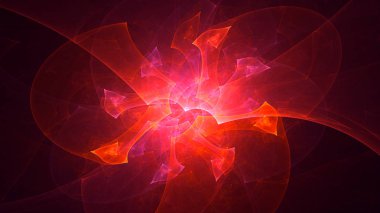 Soyut fraktal ışık arkaplanı 3 boyutlu oluşturuluyor