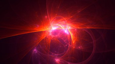 Soyut fraktal ışık arkaplanı 3 boyutlu oluşturuluyor