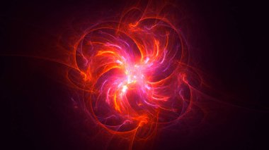 Soyut fraktal ışık arkaplanı 3 boyutlu oluşturuluyor